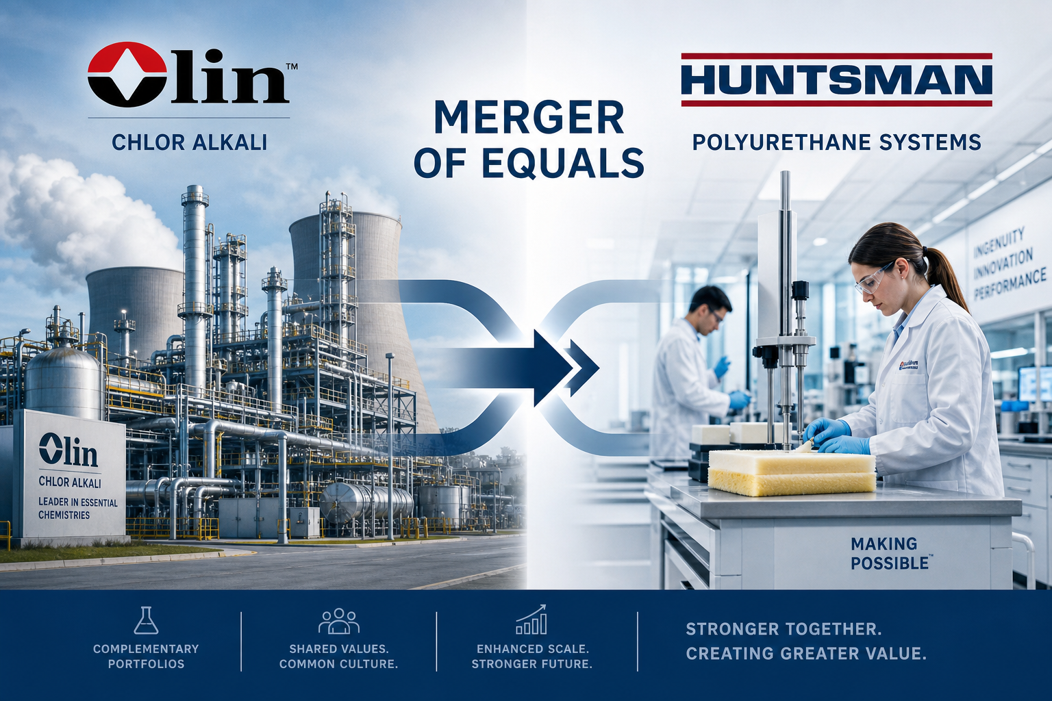 Olin and Huntsman Shareholders Approve $12.5 Billion Merger of Equals