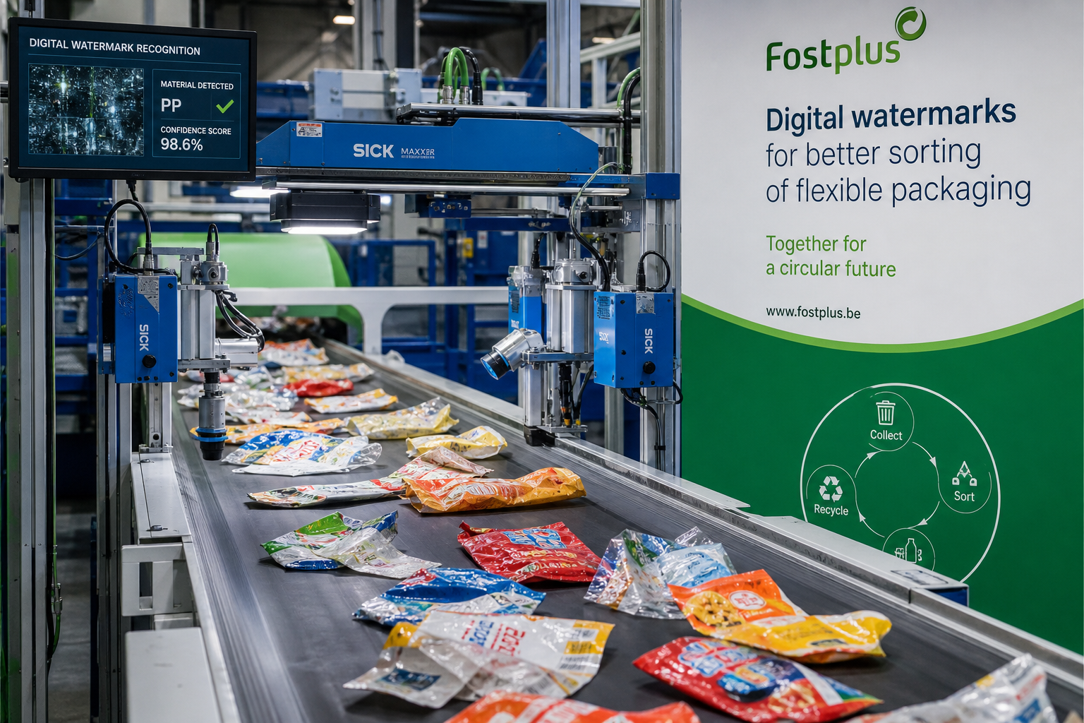Belgium First in Europe to Test Invisible Watermark Sorting for Flexible Food Packaging Recycling