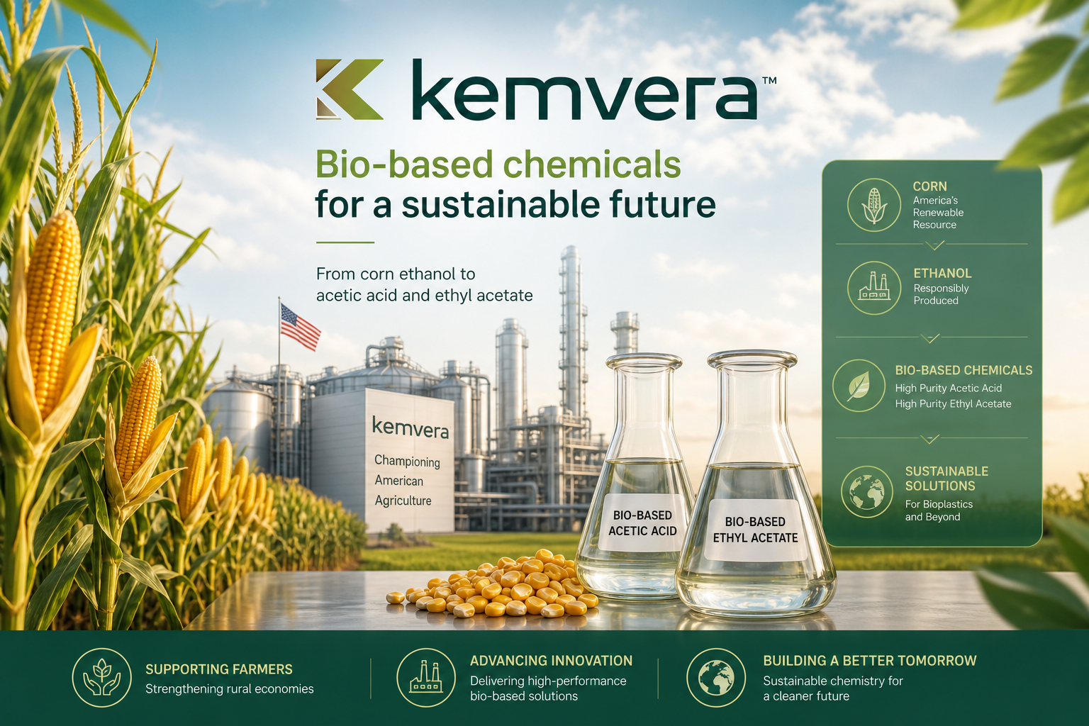 Kemvera Advances Bio-Based Chemicals from Corn Ethanol, Aligning with USDA Priorities